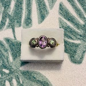 Amethyst Peridot Vintage Ring size 5.5